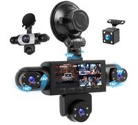 Caméra Embarquée 5 Canaux écran 3,16 Pouces Vision Panoramique 360° Full HD 1080p Surveillance Stationnement Détection Mouvement DVR pour Voiture Assistance Marche Arrière Enregistrement en Boucle