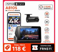 Caméra embarquée 70mai Dash Cam 4K A810S HDR IMX678 Supercapacitor 4G LTE avec télécommande Wi-Fi 6, commande vocale intelligente, GPS, ADAS, caméra de voiture 70mai A810S