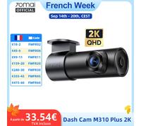 Caméra embarquée 70mai M310 Plus 2K 1440P 143 ° Caméra de voiture intelligente à commande vocale avec grande ouverture FOV f/1.55, surveillance de stationnement 24h/24, vision nocturne
