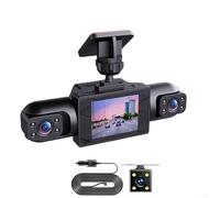 Caméra embarquée à 360 degrés 4K avant et arrière 1080p avec contrôle par application WiFi, suivi GPS, détection de mouvement, système d'enregistrement en boucle (quatre objectifs)