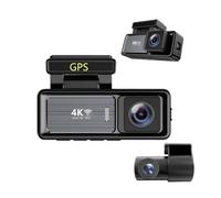 Caméra embarquée, Caméra 4K WiFi DVR pour Voiture, Double Objectif Avant Et Arrière, avec Vision Nocturne, Moniteur De Stationnement 24H, Boîte Noire, pour Les Voitures(4K+1080+WiFi+GPS)