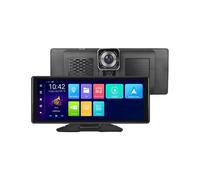 Caméra Embarquée DVR avec Écran Tactile de 10,26 Pouces, Sans Fil, Compatible CarPlay et pour Android Auto, Double Objectif et Enregistreur Vidéo
