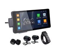 Caméra Embarquée for Moto 5,5 Pouces, HD 1080p Avant Et Arrière, Compatible CarPlay sans Fil Et Android Auto, TPMS, DVR Moto, Bluetooth, Compatible Siri
