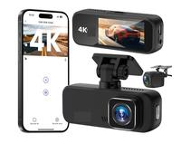 Caméra embarquée pour Voiture, Dashcam 4K avec Double Objectif, « WiFi », GPS Time - Enregistrement Accéléré Et Caméras,pour Les Voitures