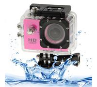Camera Embarquée Sport LCD Caisson Étanche Waterproof 12 Mp Full HD 1080P Rose + SD 4Go YONIS