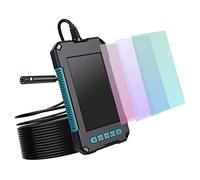 Caméra endoscope avec écran et éclairage vers le haut et vers le bas, endoscope d'inspection double objectif 2.0 mégapixels avec écran IPS de 4,3" et 8+1 lumières LED, carte 32 Go 2600 mAh