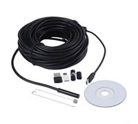 Caméra endoscope industrielle 15 m Câble 7 mm Sonde avec 6 lumières LED IP66 étanche Vidéo pour Android Téléphone Android Tuyau de vidange Outil d'inspection Noir