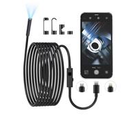 Caméra endoscopie, caméra haute définition 2,0 MP, caméra optique avec 8 lumières LED, caméra serpent pliable de 5 m, étanchéité IP67, adaptée pour iPhone, téléphone Android, iPad