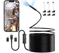 Camera Endoscopique 1920 HD Serpent avec 8 LED Ennovor Pas de WiFi Camera Inspection pour Android et iOS(10M,Double Objectif)
