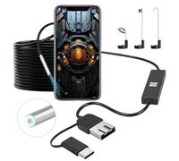 Camera Endoscopique, 3 en 1 Camera Inspection Canalisation avec 6 Lumières LED, 1080p Endoscope Caméra, Caméra D'inspection Endoscopique pour Réparation Auto & Plomberie, 1 Mètre De Fil Souple