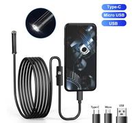 Caméra endoscopique Android 5.5MM 3 en 1, Micro USB Type C, Mini caméra endoscopique LED étanche, Inspection de voiture pour HUAWEI XIAOMI PC 5.5mm and soft wire