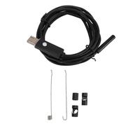 Caméra endoscopique avec 6 lumières LED réglables, câble semi-rigide, rotative à 360°, étanche IP67, caméra d'inspection USB pour téléphone et tablette (Câble noir 2 m / 6,6 pieds)