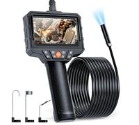 Camera Endoscopique avec Écran et Lumière, Ennovor 1920P HD Caméra d'inspection Industrielle, Écran IPS 4.3 Pouces et 8 LED Réglables, Câble Semi-Rigide de 5M