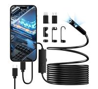 Caméra endoscopique avec lumière, Endoscope HD 1920p avec 8 + 1 lumières LED réglables, étanchéité IP67, caméra d'inspection Semi-Rigide avec Cordon Serpent pour iPhone, iPad et téléphone Android