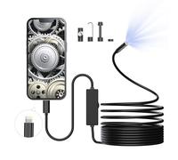 Caméra endoscopique avec lumière, Endoscope HD 1920p avec 8 lumières LED réglables, Endoscope avec câble Serpent Semi-Rigide de 5 m, caméra d'inspection étanche IP67, Compatible avec Le système iOS,
