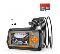 Caméra endoscopique, Caméra Borescope 1080P 4.5 / .5mm double objectif avec,3 « » IPS Écran large vision de la caméra Angle d'inspection vidéo serpent 2 Go Carte(5m,5.5mm With TF)