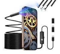 Caméra Endoscopique, Caméra d'Inspection 1920P HD, IP67 3 en 1 USB Camera Canalisation Sonde de 7,9mm Étanche IP67 avec 8 LED, Câble Semi-Rigide de 5M pour Android iPhone iPad Tablettes