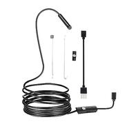 Caméra Endoscopique D'inspection Endoscope Micro USB Étanche 6 LED Mini Caméras Réglables Type-c Port Micro-USB for Téléphone PC des Images Claires Précises(7.0MM 1M)