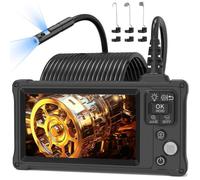 Camera Endoscopique Ennovor avec Écran IPS 5‘’ et Lumière, Caméra Inspection 1920P HD et 8+1 LED Réglables (10M, Double Objectif)