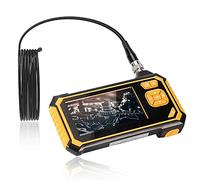 Caméra endoscopique industrielle à double objectif de 8 mm, écran de 10 cm, caméra d'inspection de canalisation, de canalisation, de plomberie, endoscope étanche avec 6 lumières LED (câble de 10 m)