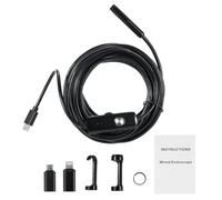Caméra endoscopique Industrielle à Double Objectif, résolution HD 1920P, caméra d'inspection étanche IP68, caméra Serpent Semi-Rigide de 16,5 Pieds, 8 + 1 lumières LED, 3,5 m, (A. Kham)