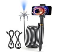 Caméra endoscopique industrielle avec objectif de 6/8 mm - Caméra d'inspection endoscope articulée à 360 degrés - Inspection murale
