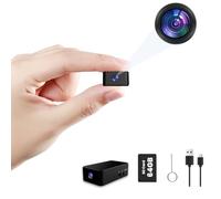 Caméra Espion 64GB Mini - 1080P Cachée, Opération à Un Bouton, Enregistrement en Boucle et par Détection de Mouvement, Intérieur/Extérieur (Sans WiFi, TF-Carte Incluse)