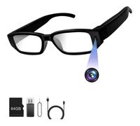 Camera Espion, 64GB Mini Lunette Espion, 1080P HD Camera Cachee Lunettes Portable Enregistreur Vidéo Caméscope Prise de Photos