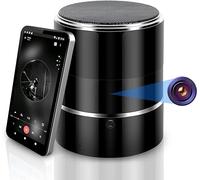 Caméra espion cachée avec haut-parleur Bluetooth WiFi sans fil HD 1080p avec objectif rotatif à 180° et diffusion en direct par application, vue à distance, notification de détection de mouvement,