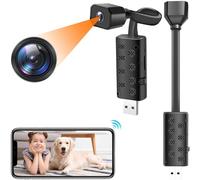 Caméra Espion Mini 4K WiFi sans Fil, Vision Nocturne & Détection Mouvement | Plug-and-Play, 2,4GHz, application smartphone, IR-LEDs, alerte en temps réel