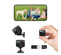 Caméra Espion Mini WiFi 1080P avec Lecteur de Cartes et Carte Mémoire 64GB, Vision Nocturne, Détection de Mouvement et Application Mobile (iOS/Android) pour Intérieur et Extérieur