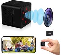 Camera Espion, Options Wi-FI ou sans Wi-FI, 4K Mini Camera sans Internet avec Carte TF 32 Go, Angle Large de 150°(Noir)