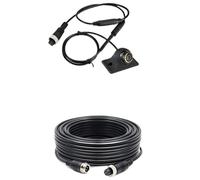 Caméra étanche Caméra De Recul AHD Grand Angle 170 ° Réglable À 360 ° avec Tête D'aviation À 4 Broches Prise Adaptateur Câble 15M Camera de recul Voiture(Add 10m Cable)
