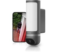 Bosch Smart Home - Caméra extérieure II, caméra de Surveillance extérieur, résolution 1080p Full HD avec sirène d’Alarme intégrée et Lampe Design, Compatible avec Amazon Alexa, Gris Anthracite