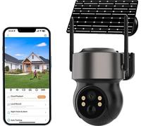 Caméra extérieure, double lentille, alimentée par énergie solaire, 4MP Pas de carte