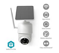 NEDIS Caméra WiFi PTZ extérieure Full HD 1080P Autonome avec Panneau Solaire Vision Nocturne et capteur de Mouvement