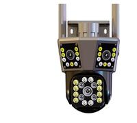 Caméra extérieure WiFi HD 16 MP 8 K, Zoom 12 x, Quatre objectifs, Trois écrans, Suivi Automatique, Protection de sécurité, vidéosurveillance PTZ 4 K(US Plug,6K 12MP Cam)