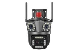 Caméra extérieure WiFi HD 16 MP 8 K, Zoom 12 x, Quatre objectifs, Trois écrans, Suivi Automatique, Protection de sécurité, vidéosurveillance PTZ 4 K(EU Plug,8K 16MP Cam Add 128G)