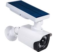 Caméra factice avec lumière LED Caméra de surveillance Détecteur de mouvement PIR Caméra factice Alimentée par énergie solaire Convient pour l'extérieur IP66 Étanche