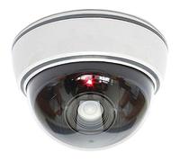 Caméra factice avec objectif, lumière LED rouge, vidéosurveillance, imitation réaliste, pour mur, plafond, blanche