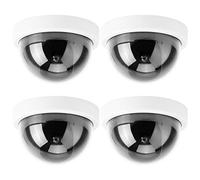 Caméra factice - Caméra de sécurité - Caméra de sécurité avec clignotant LED - 4 pièces (blanc)