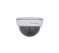 Caméra factice en dôme, lumière led clignotante, intérieur & extérieur, dissuader intrus, surveillance, blanc