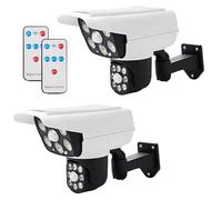 Caméra Factice Extérieur, 2 Pièces Caméra Factice Solaire avec LED, Caméra de Surveillance Factice, Fausse Caméra de Surveillance CCTV, Fausse Camera Surveillance Exterieur pour une Extérieure