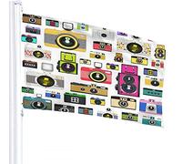 Camera Flag 3x5 FT Vintage Old Fashion Cameras Outdoor Flags Large Welcome Yard Banners Home Garden Yard Lawn Decor