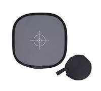 Camera Focus Board, 11,8x11,8 Pouces PU Cuir PU Portable Focus Board 18% Exposition Reflecteur Gris Reflecteur Double Face Pliable avec Carte de Balance des Blancs de Transport