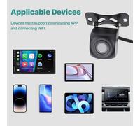 Caméra frontale de voiture 1080p sans fil, grand angle 175, étanche