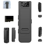 Caméra HD 1080p à réduction de Bruit Proficiencyi, Rotation à 180°, Grand Angle 90-100°, autonomie de 4 à 5 h, Mini caméra corporelle Plug & Play(64G,Standard Version)