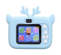 Caméra HD 2 Pouces 20 MP - Caméra Vidéo Numérique avec Batterie Intégrée, Chargement USB, Reconnaissance Faciale AI, 5 Modes de Jeu et Protection des Yeux (Bleu Blanc)