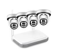 Caméra HD 3MP 8CH Mini NVR, Kit de sécurité CCTV, Vision Nocturne IR, détection e, système vidéosurveillance sans Fil(None,4X Cam 1x128G Card)