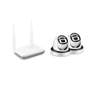 Caméra HD 3MP 8CH Mini NVR, Kit de sécurité CCTV, Vision Nocturne IR, détection e, système vidéosurveillance sans Fil(1T,2X Cam 1x128G Card)
